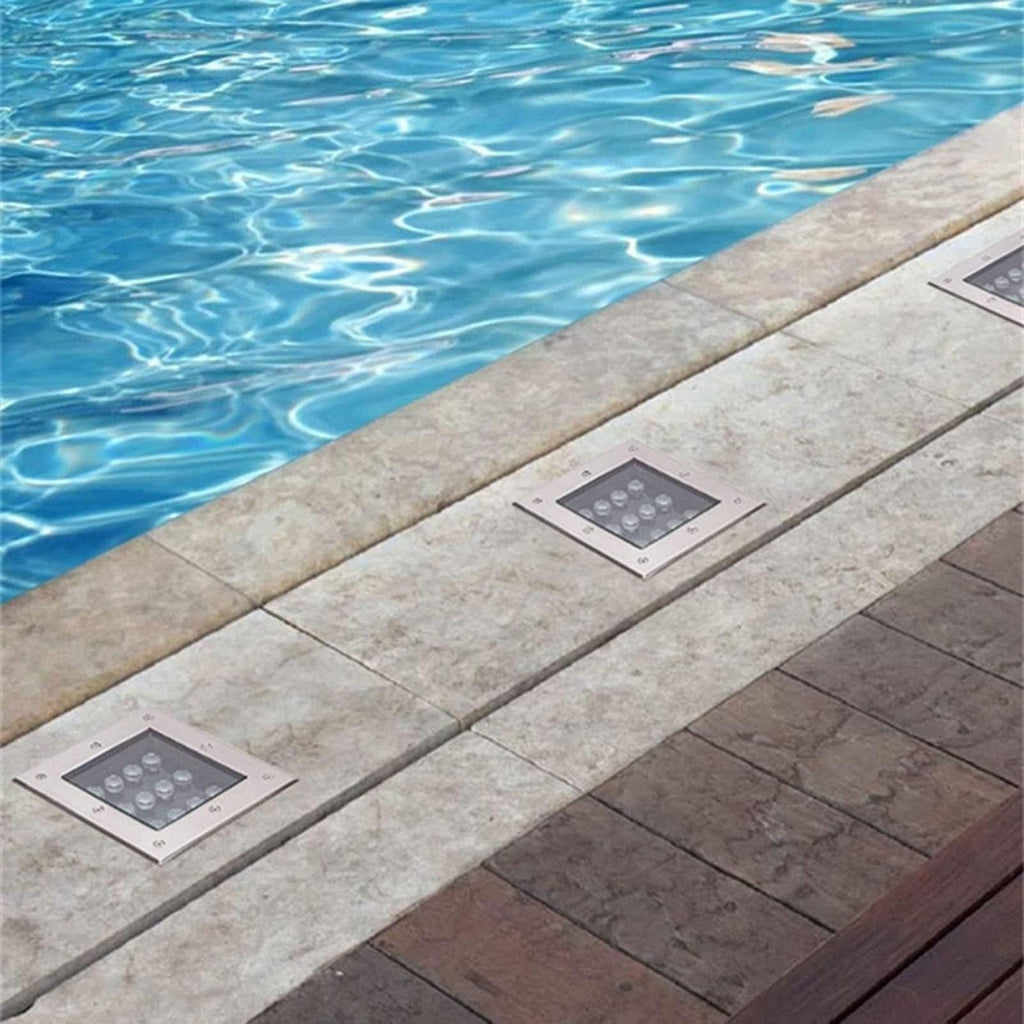 4PCS Square In-ground Lights - LED Landscape Lights, 4W Outdoor Recessed Spot Light, IP67 Waterproof Square
