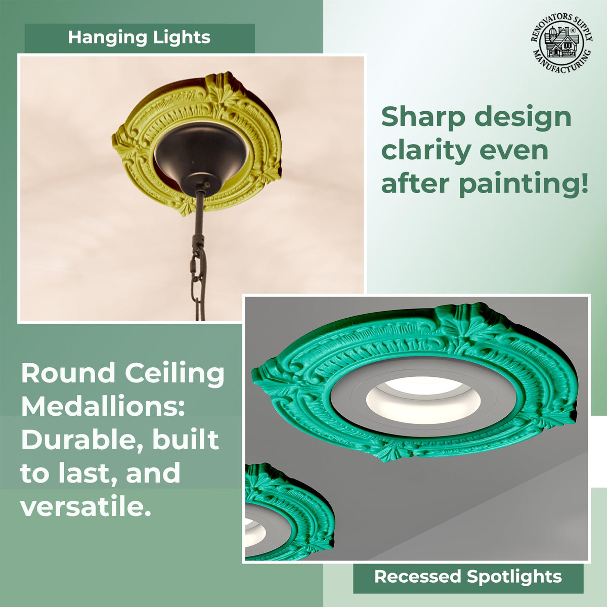 Supply 10 Inch Ceiling Light Trim Medallion White Pack of 10