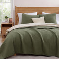 Twin Quilt-Lightweight Bedspreads Olive Green Twin Quilt Bedding Set - Set of 2