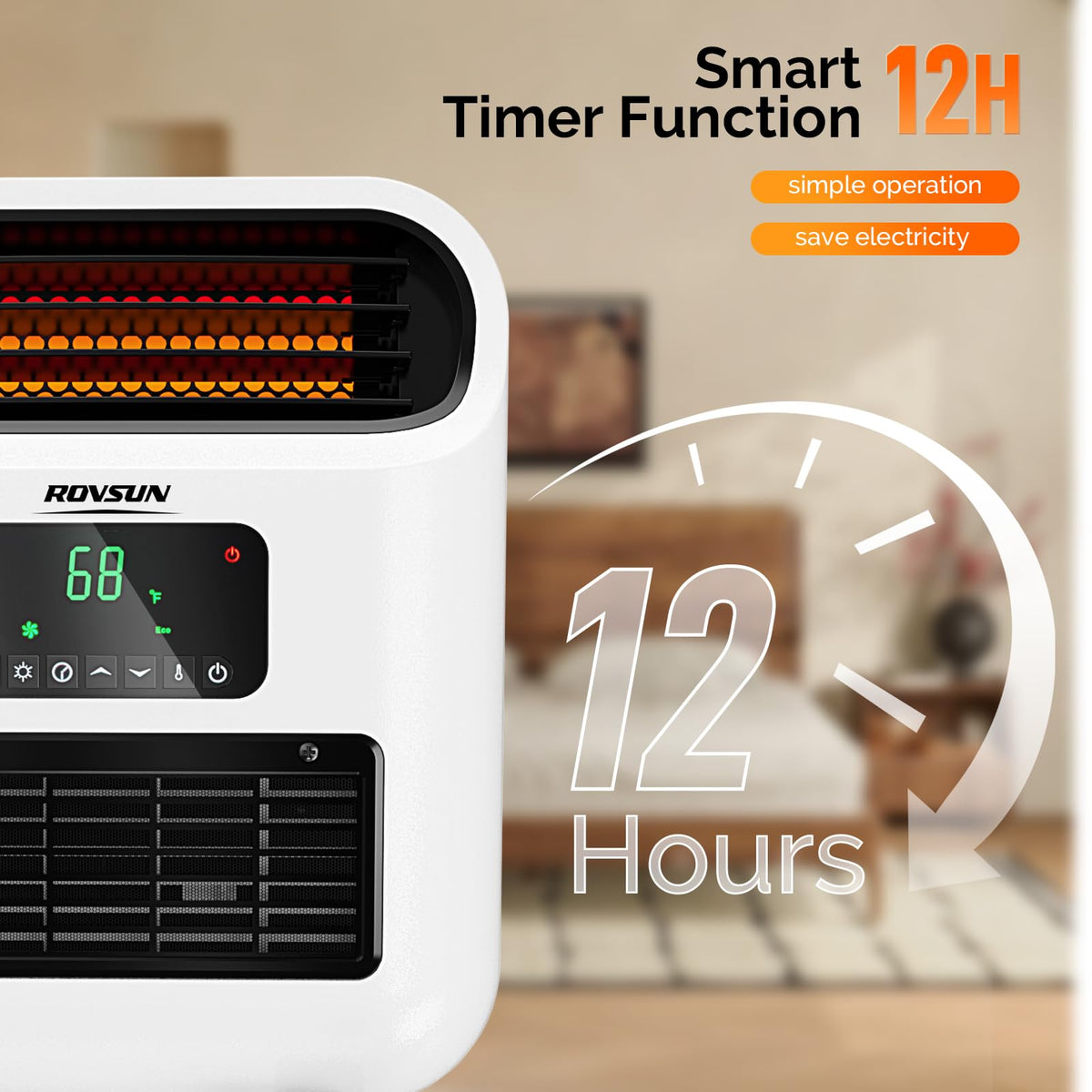 Wall-Mounted Heater with Remote Control, Floor or Wall Heater , 1500W Fast Heating & Adjustable Thermostat, Overheat