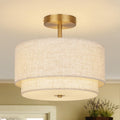 Semi Flush Mount Ceiling Light Fixture, 12.6'' Gold Light Fixtures Ceiling Mount, Modern Close to Ceiling Light with