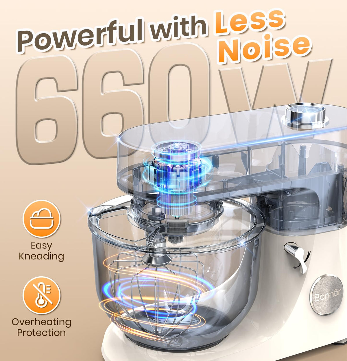 Stand Mixer 6QT Kitchen Mixer with LED Smart Touchscreen, 11-Speed Tilt-Head Mixer with Timer, 4 Preset Menus
