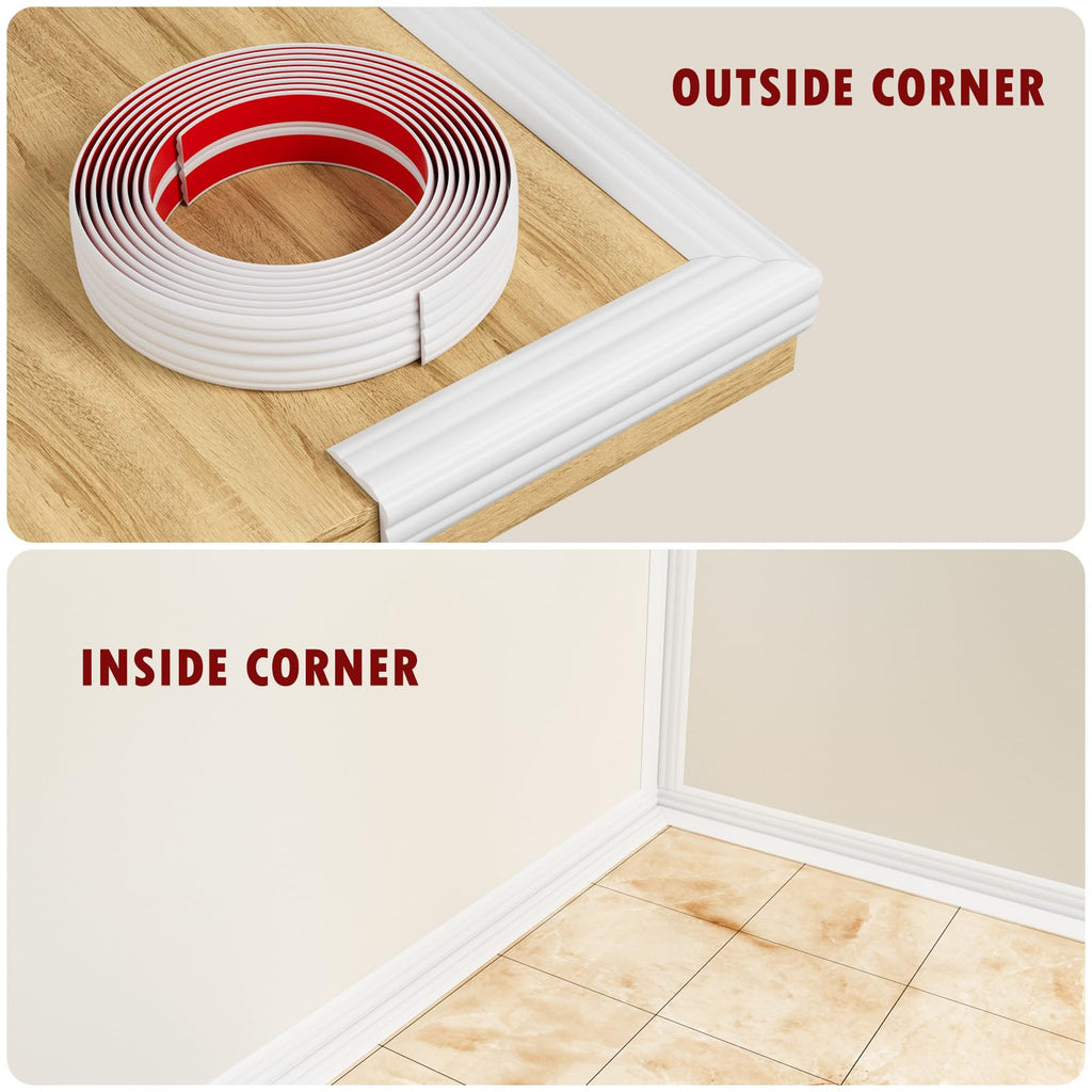 Wall Corner Protector Trim, 10.5 Feet Flexible Inside & Outside Corner Guard Trim, Peel and Stick Corner Molding