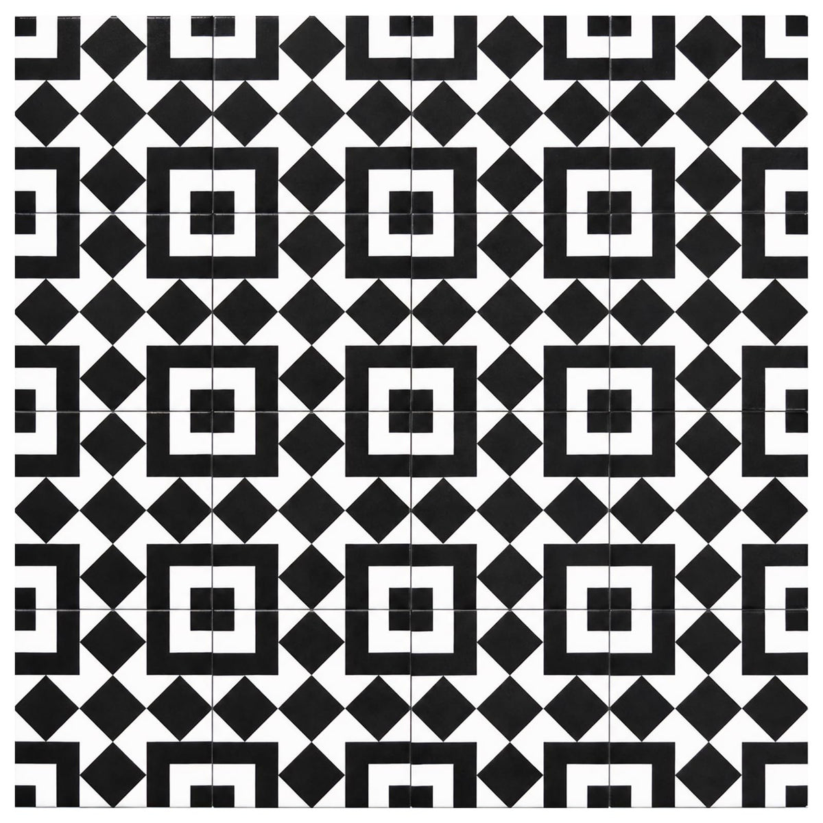 Oasis Tile Retro Neuve Checkers Blocks | 8x8 Matte Porcelain Tile