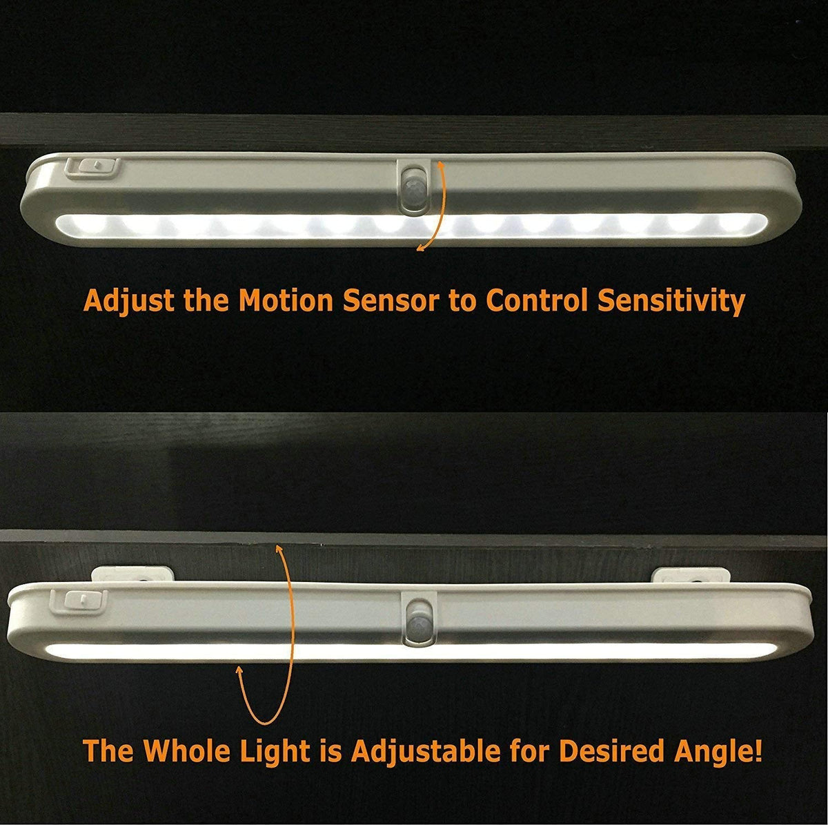 T01L LED Closet Light Super Bright 20 LED Under Cabinet Lighting Battery Powered/DC Input Wireless Motion Sensing