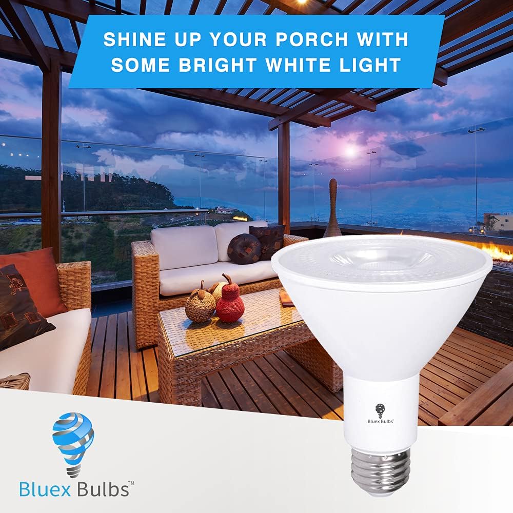 2 Pack PAR30 Outdoor LED Flood Light Bulb 12W 100 Watt Equivalent 900 Lumens Dimmable Waterproof E26 3000K Warm White