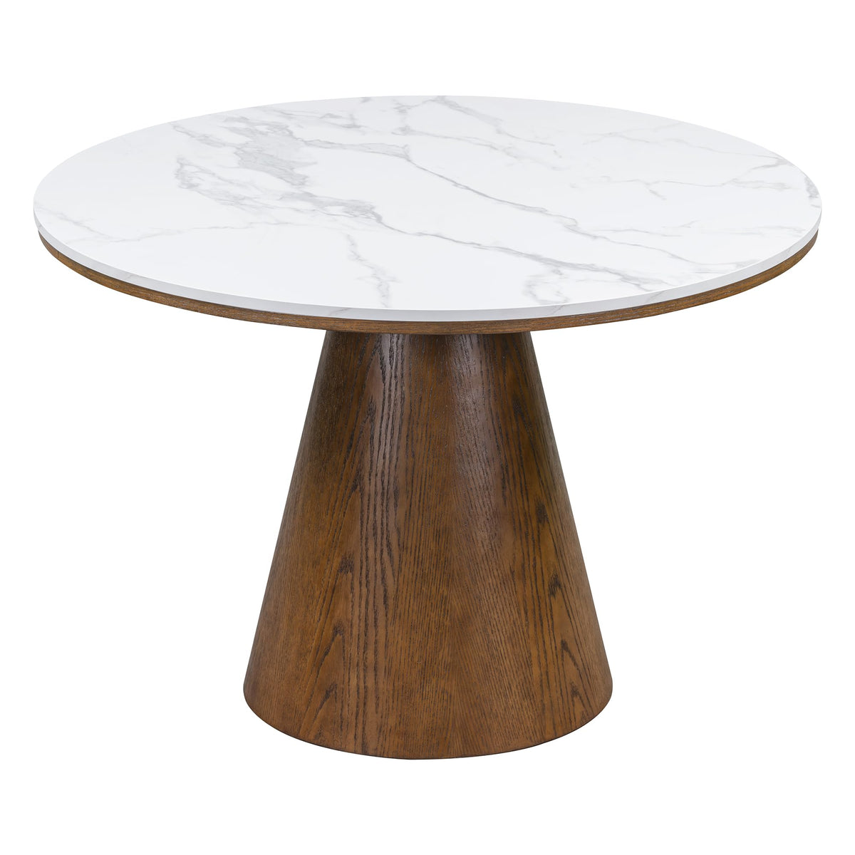 Inspired Saarinen Style 44 Round Dining Table for 4-6, Modern Minimalist Pedestal Kitchen Table Circular MDF Finish Tabletop Living Room