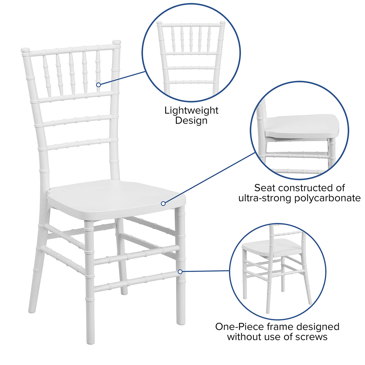 Matte White Resin Chiavari Chair
