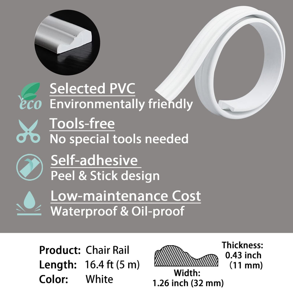 Flexible & Chair Rail | Peel and Stick Self-Adhesive Panel Moulding | DIY Home Decor on The Cabinet Door Mirror