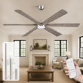 72" Ceiling Fan with LED Light and Remote - Gray