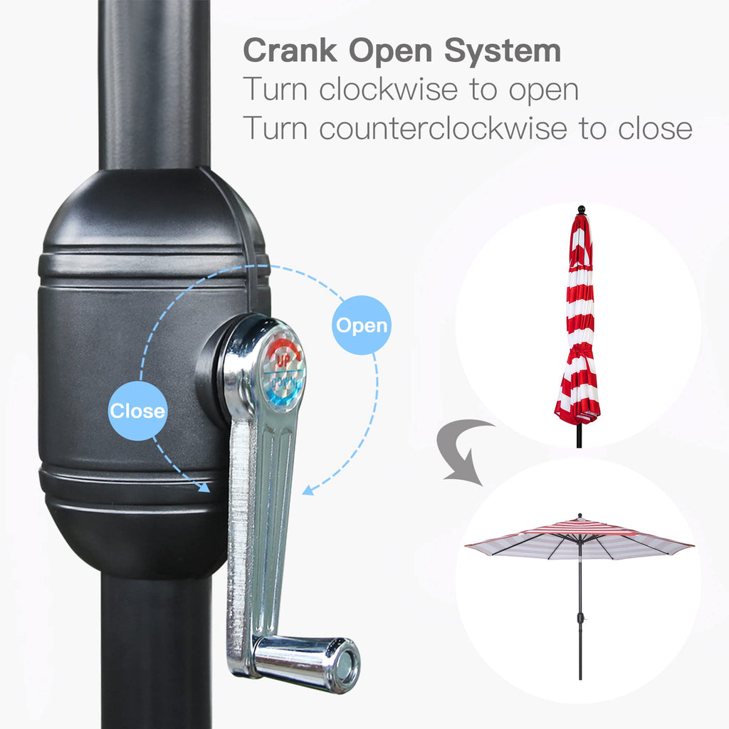 9FT Patio Umbrella Outdoor Table Umbrella with Tilt Crank