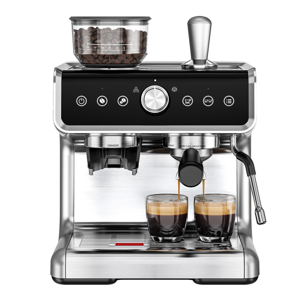 20 Bar Espresso Machine with Grinder and Milk Frother