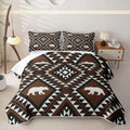 Western Boho Quilt Set Aztec Quilted Bedspread Lightweight Coverlet Set Wild West Bear Bedding Set with