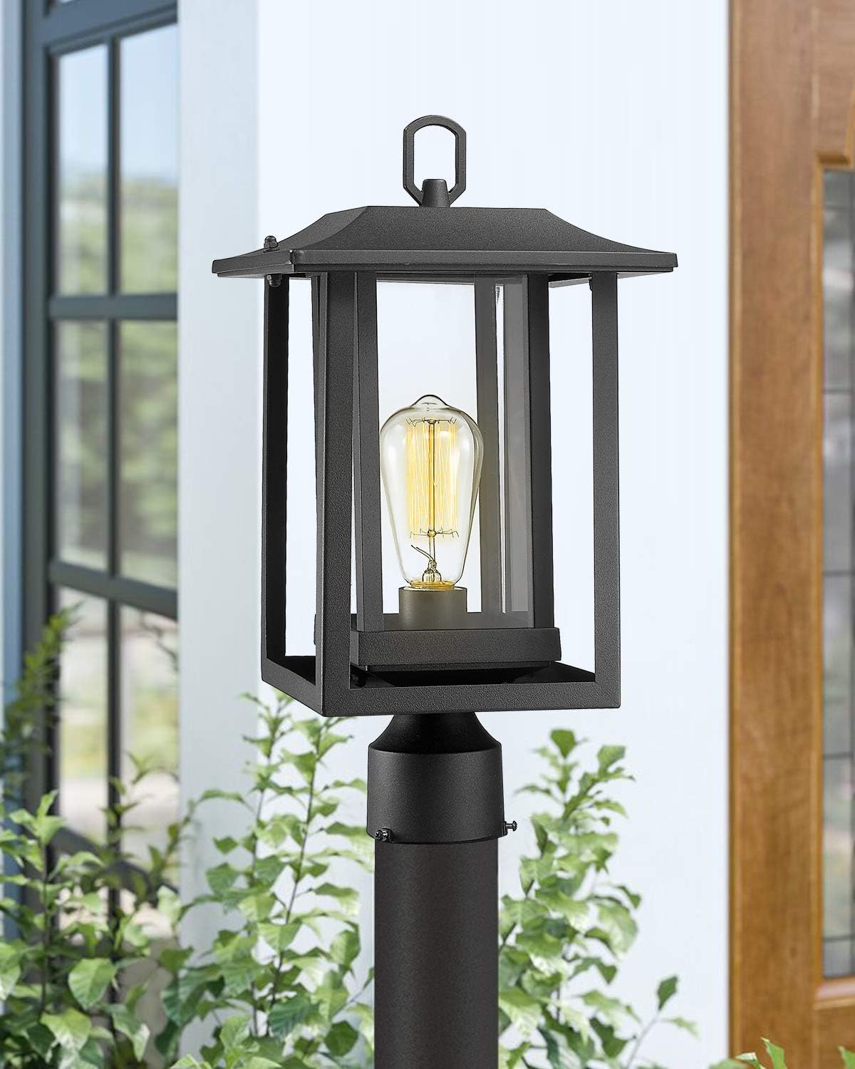 Outdoor Post Light, Large Exterior Lamp Post Light Pier Mount Lantern with Base