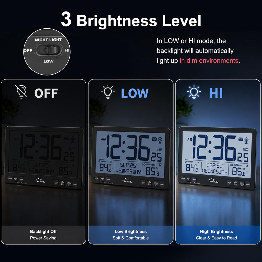 Inspired Nelson Style Extra Large Atomic Wall Clock with Backlight, Battery Operated