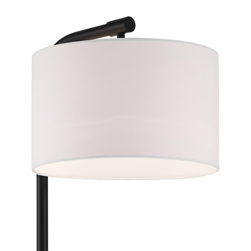 Inspired Arco Style Serra 64" Tall Black Chairside Arc Offset Arm Floor Lamp