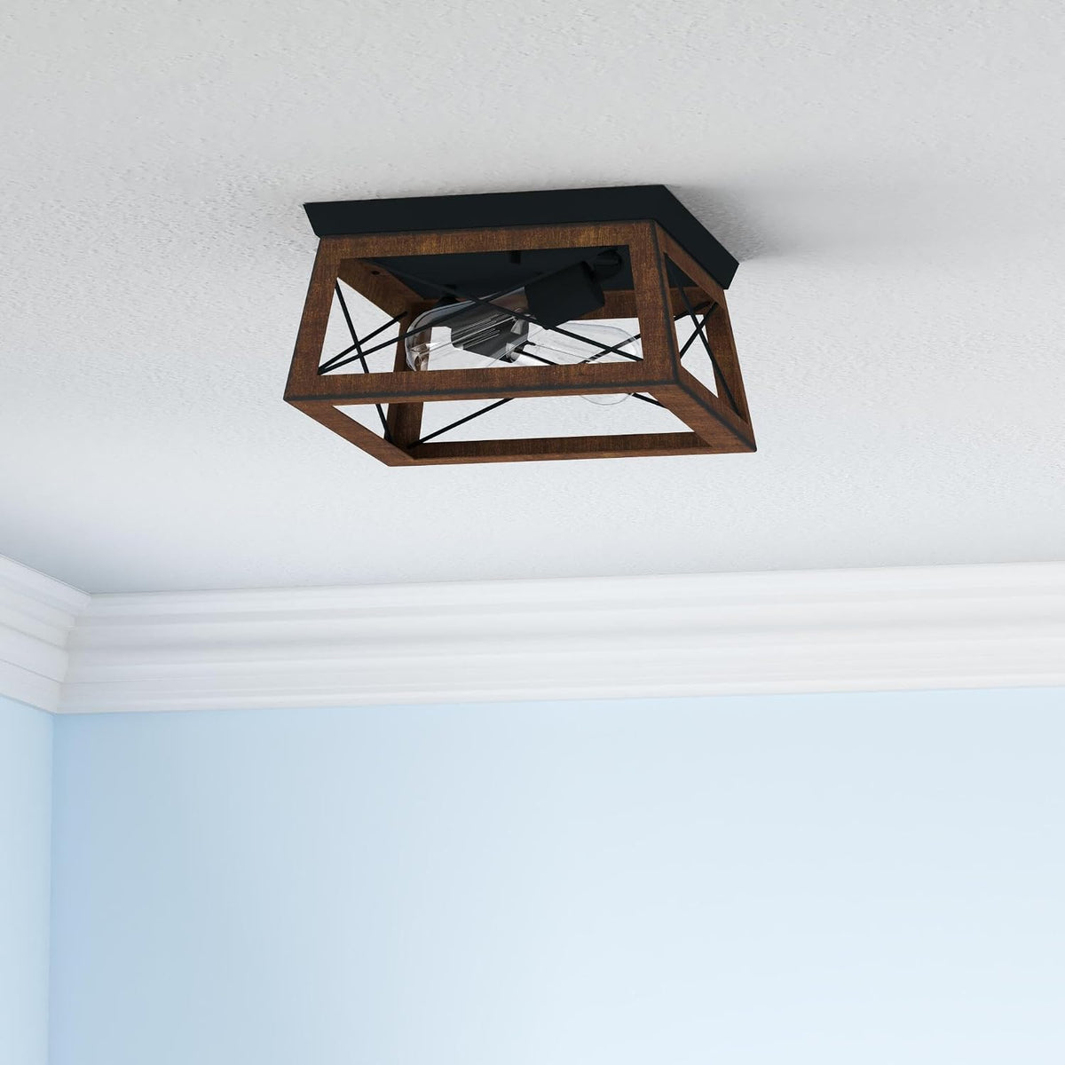 Farmhouse Flush Mount Ceiling Light Fixture, Outdoor Porch Ceiling Lights