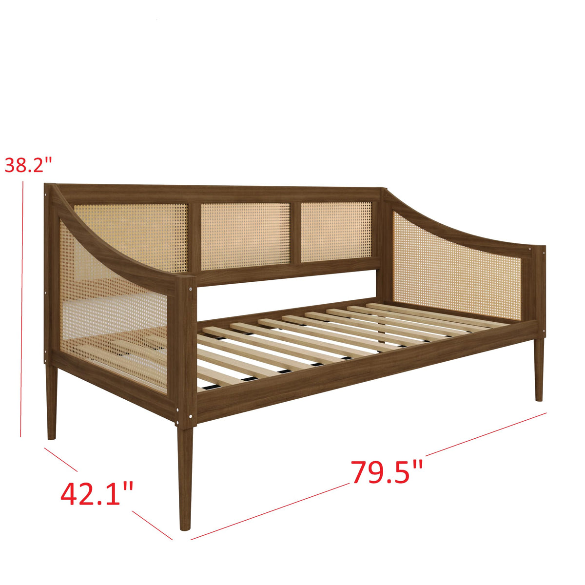 Elko Twin Wood and Rattan Daybed, Black