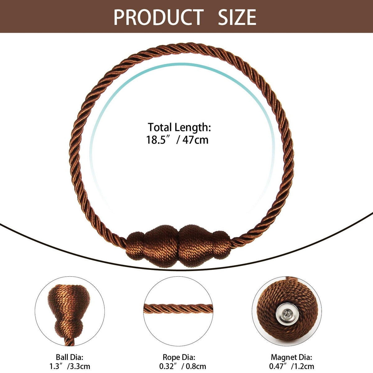 Magnetic Curtain Tiebacks Decorative Curtain Holders for Drapes
