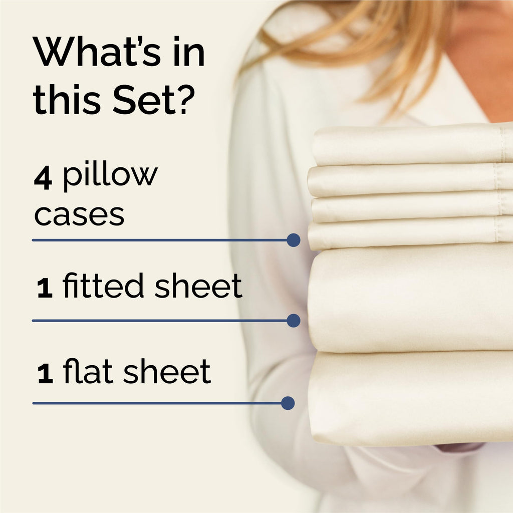 CGK 6pc Bed Sheet Set - Breathable & Cooling - Off White