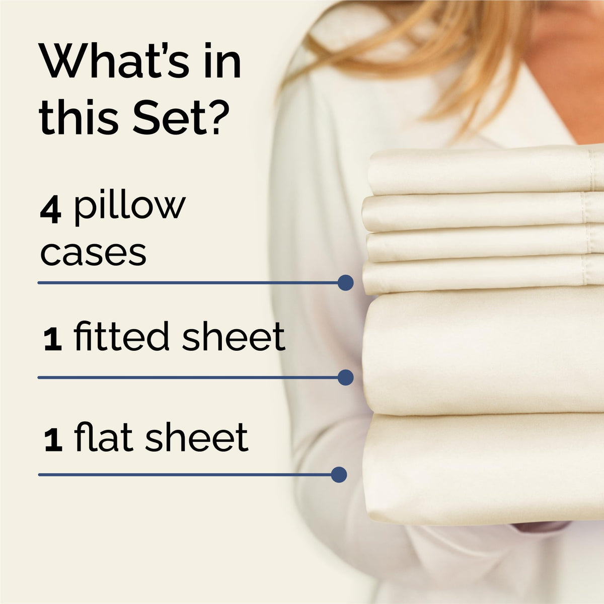 CGK 6pc Bed Sheet Set - Breathable & Cooling - Off White