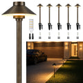 Solid Brass Low Voltage Hat-Top Path Light, Bronze, G4 2700K 6Pk