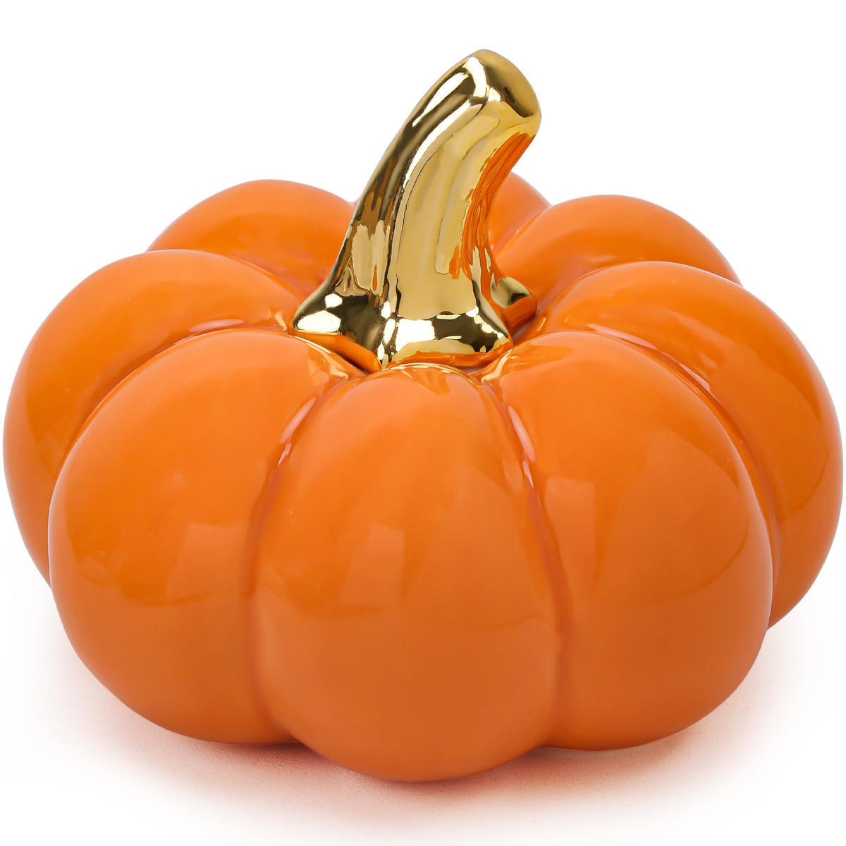 4 Inch Ceramic Pumpkins for Fall Home Decorations - Orange