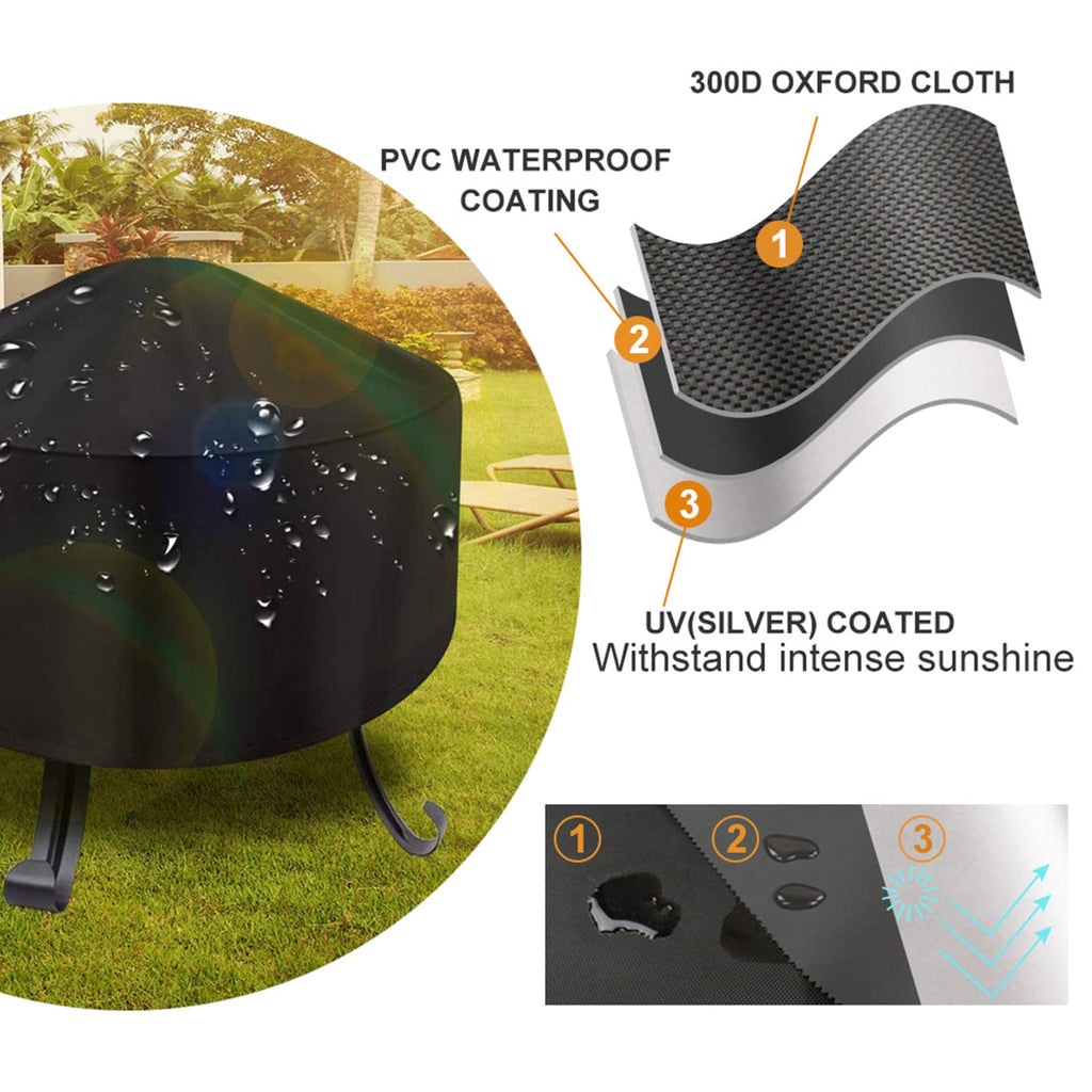 40-Inch Round Fire Pit Cover for 38-40 inch Fire Pit Fire Bowl