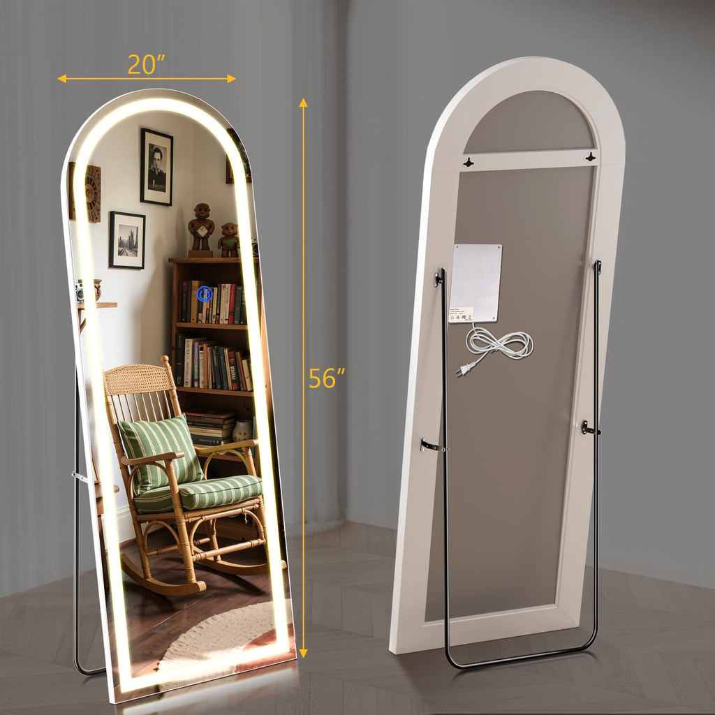 Arch Full Length Standing Mirror with LED Lights