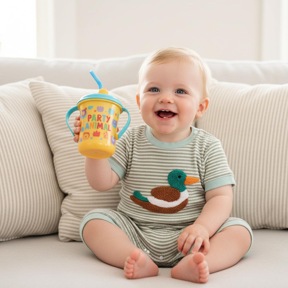 Infant Baby Boy Short Sleeve Romper Jumpsuit Pants Mallard Duck Waffle Knit Outfit Summer One Piece Clothes