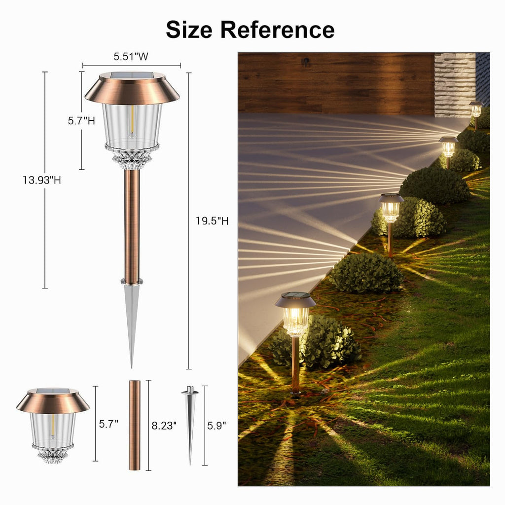 Solar Lights Outdoor Waterproof, 4 Pack Solar Pathway Garden Lights