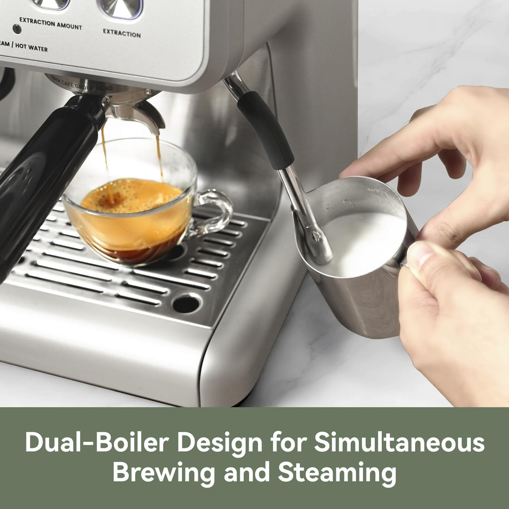 Dual Boiler Espresso Machine With Built-In Grinder & 58mm Portafilter