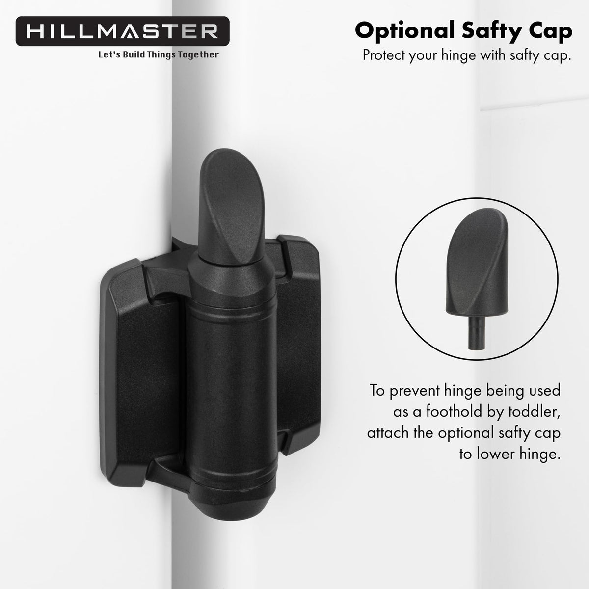 Heavy Duty Self Closing Gate Hinges with Safety Cap, Pool Gate Hinges with Alignment Legs No Rust and Adjustable Fence