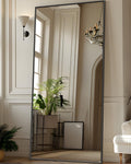 Full Length Mirror, 71"x28" Floor Mirror with Stand, Black, Rect