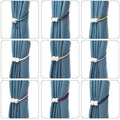 Magnetic Curtain Tiebacks, Decorative Curtain Holdbacks for Window Décor (Teal) - 6 Pack