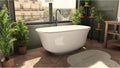 Elegance 59 in. L x 31 in. W x 23-5/8 in. H Freestanding Acrylic Bathtub, Brushed Nickel Drain