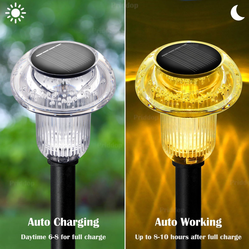 8 Pack Solar Garden Lights Outdoor Waterproof 3000K Warm White LED