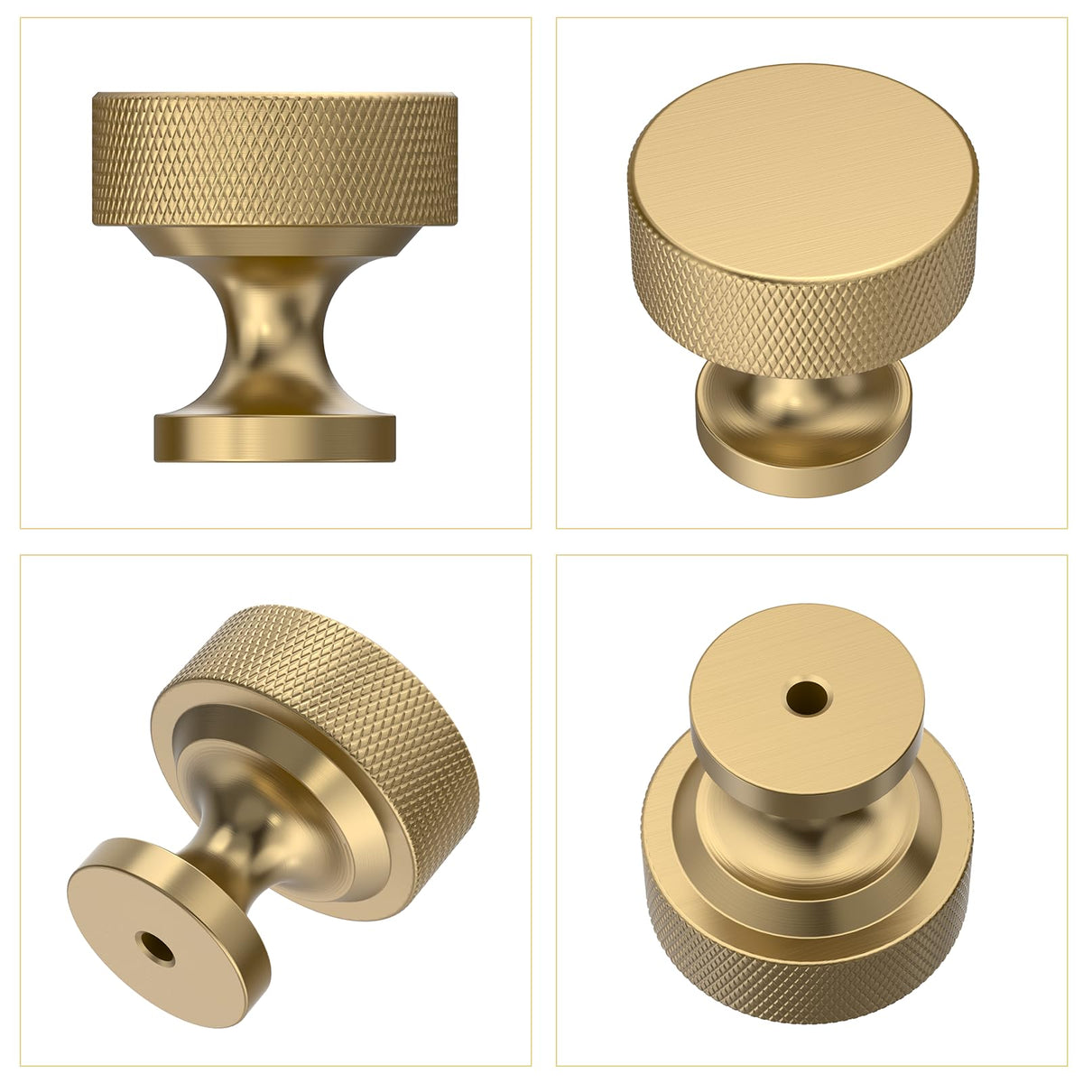 Champagne Bronze Knurled Cabinet Knobs Round Drawer Pulls 20 Pack