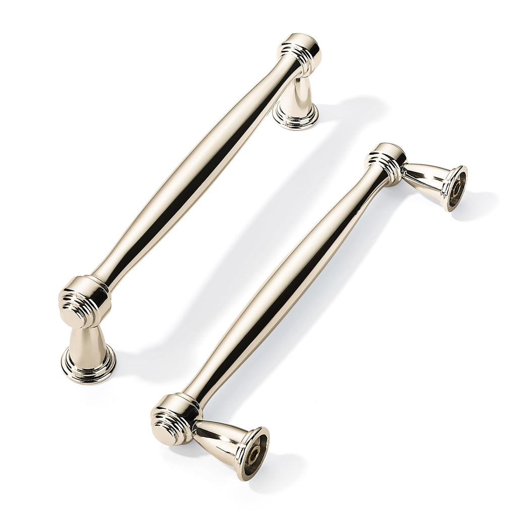 10 Pack Polished Nickel Cabinet Pulls 6-1/4 Inch(160mm) Hole Centers Cabinet Pulls Kitchen Cabinet Hardware