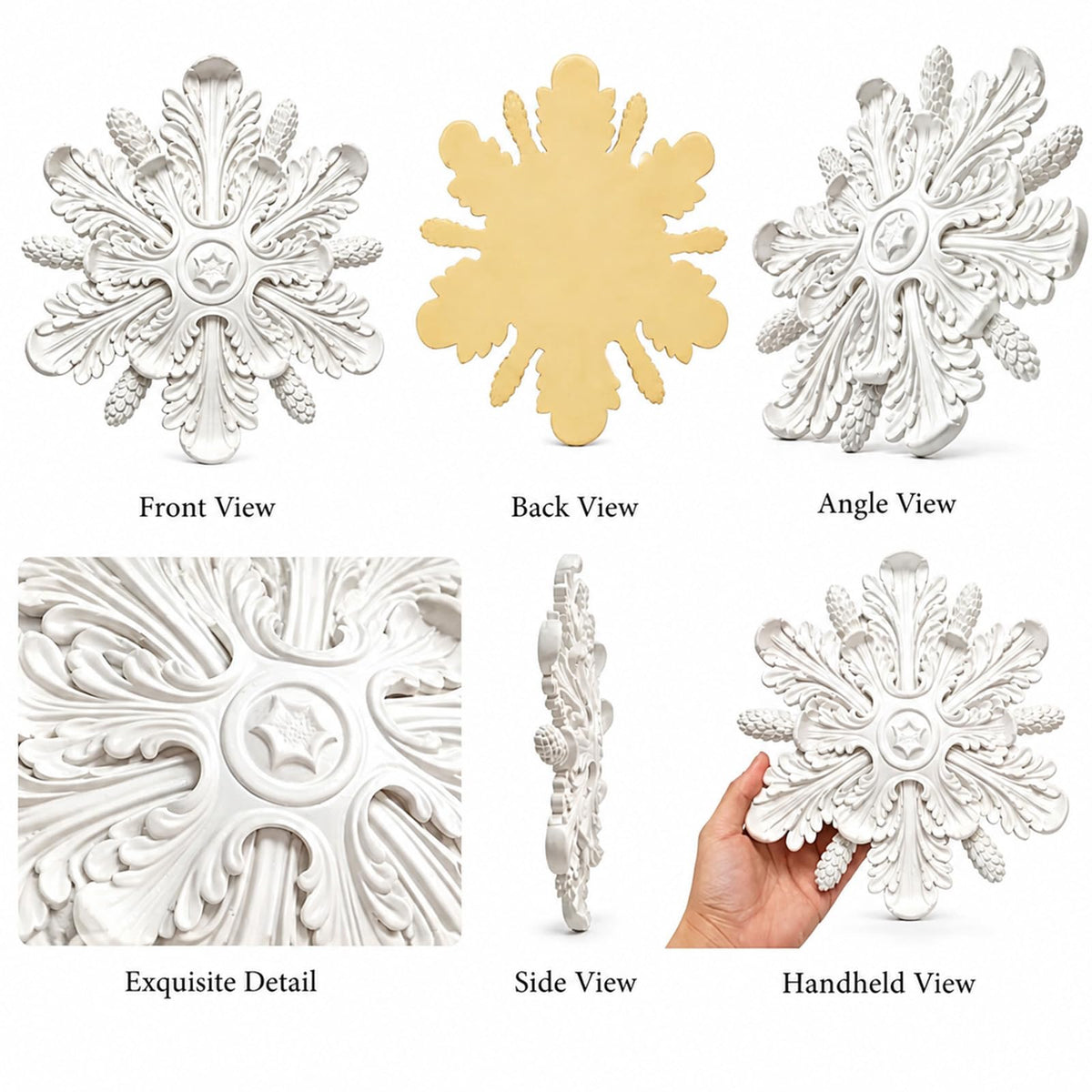Petal Pinecone Shaped Ceiling Medallion(19.7"OD x 3.74" ID x 1" P Fits Chandelier 16-24") Ceiling Medallions for