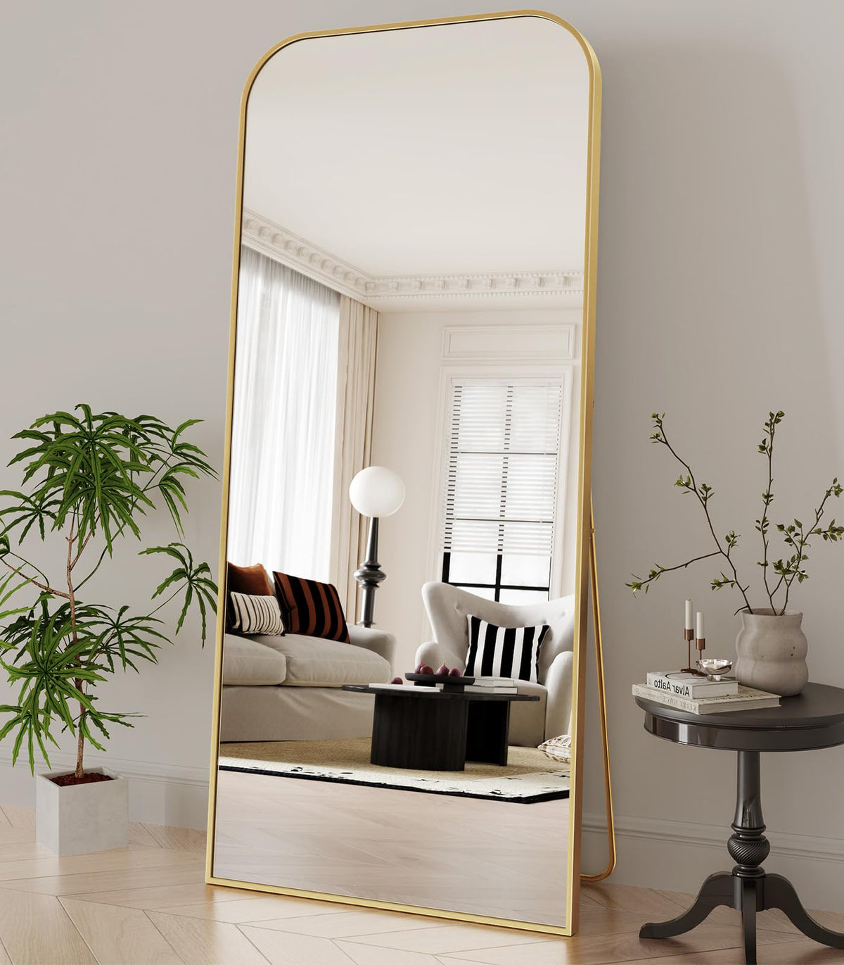 Full Length Mirror, 65"x24" Mirror Full Length with Stand