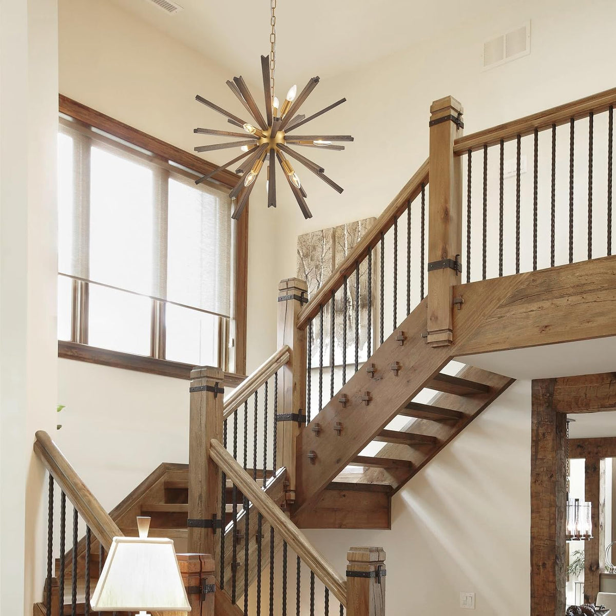 9-Light Gold Farmhouse Chandelier