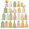24 Pcs Colorful Glass Bud Vase Set, Small Flower Vases
