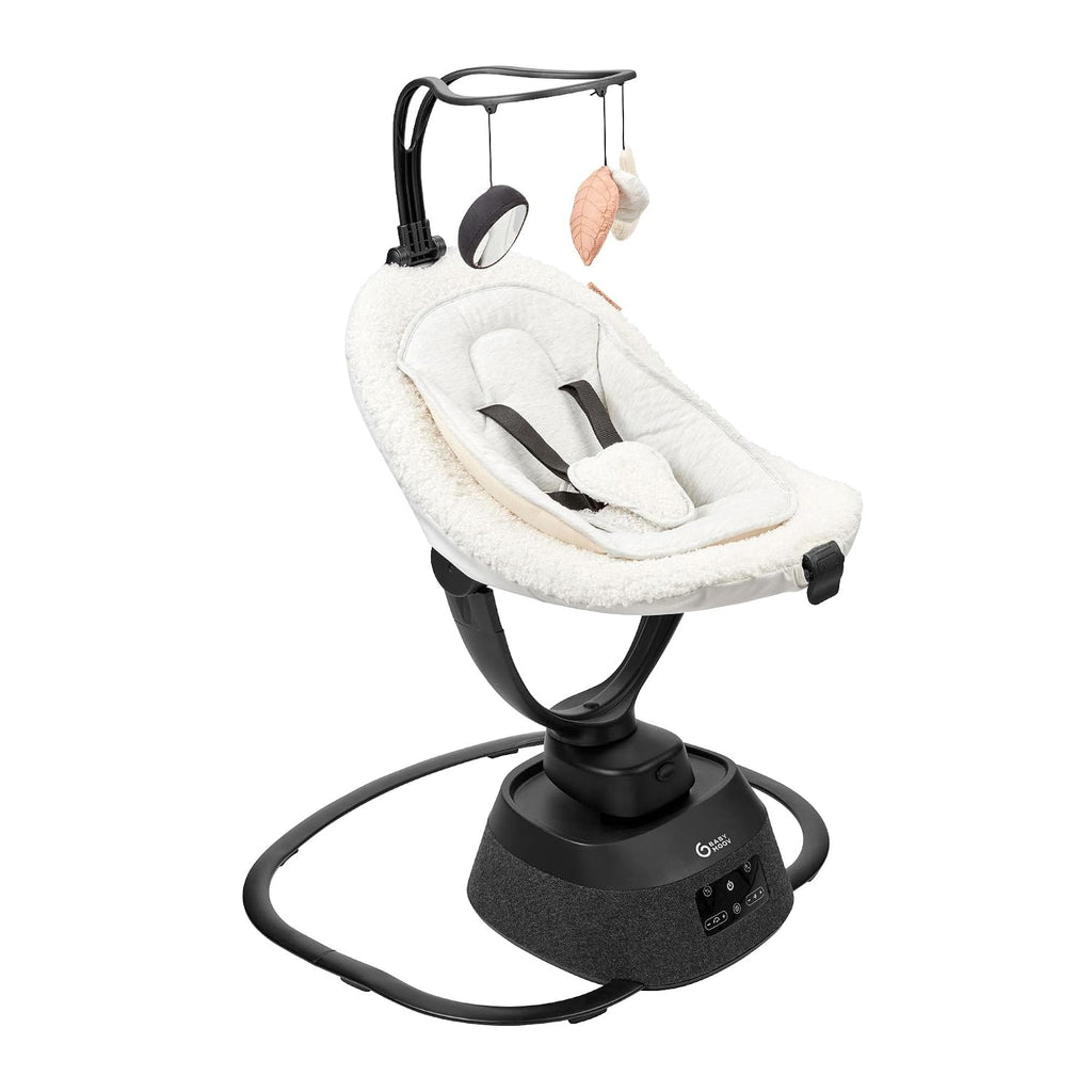 Swoon Evolution Connect, App-Controlled Smart Baby Swing, Curly White