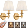 Battery Operated Wall Sconce Set of 2, Gold Wireless Wall Lights with 3 CCT Color Temperature & Dimmable Magnetic