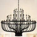 Extra-Large Black Candle Chandelier for Two-Story Foyers and Great Rooms