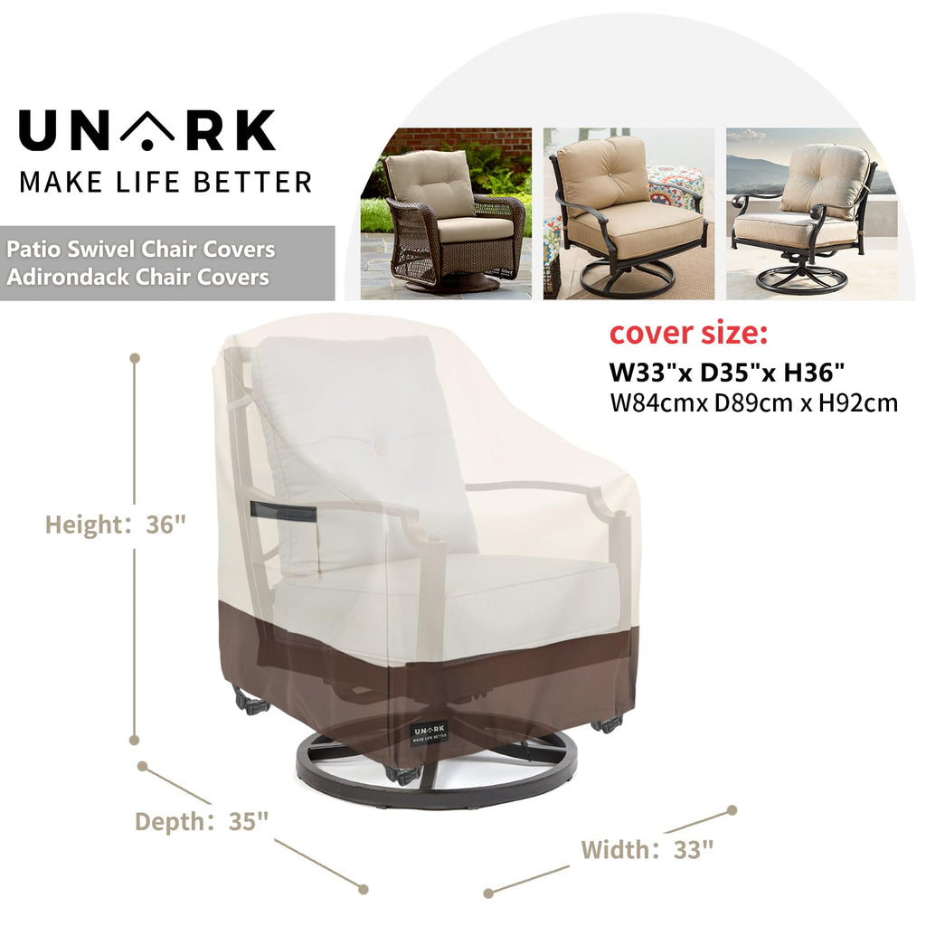 Swivel Patio Chair Cover 4 Pack, 600D Waterproof Heavy Duty Outdoor Chair Cover, Patio Furniture Covers, Outdoor