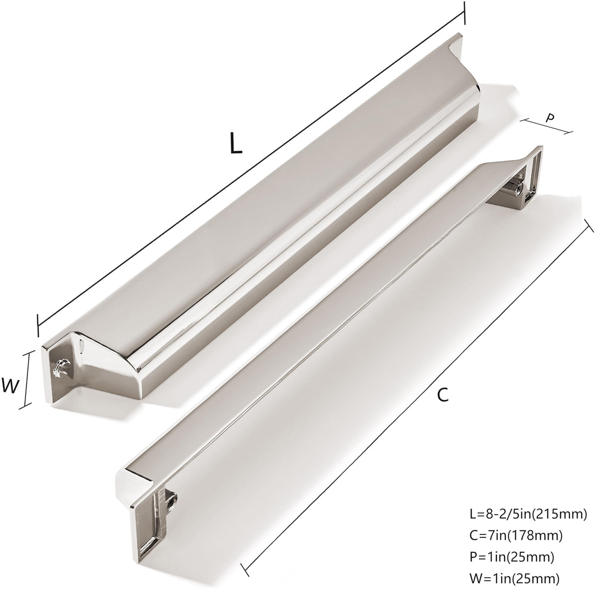 10 Pack 7 Inch Center to Center Polished Nickel Cabinet Cup Pulls Drawer Pulls Kitchen Hardware Channing Cup Pulls