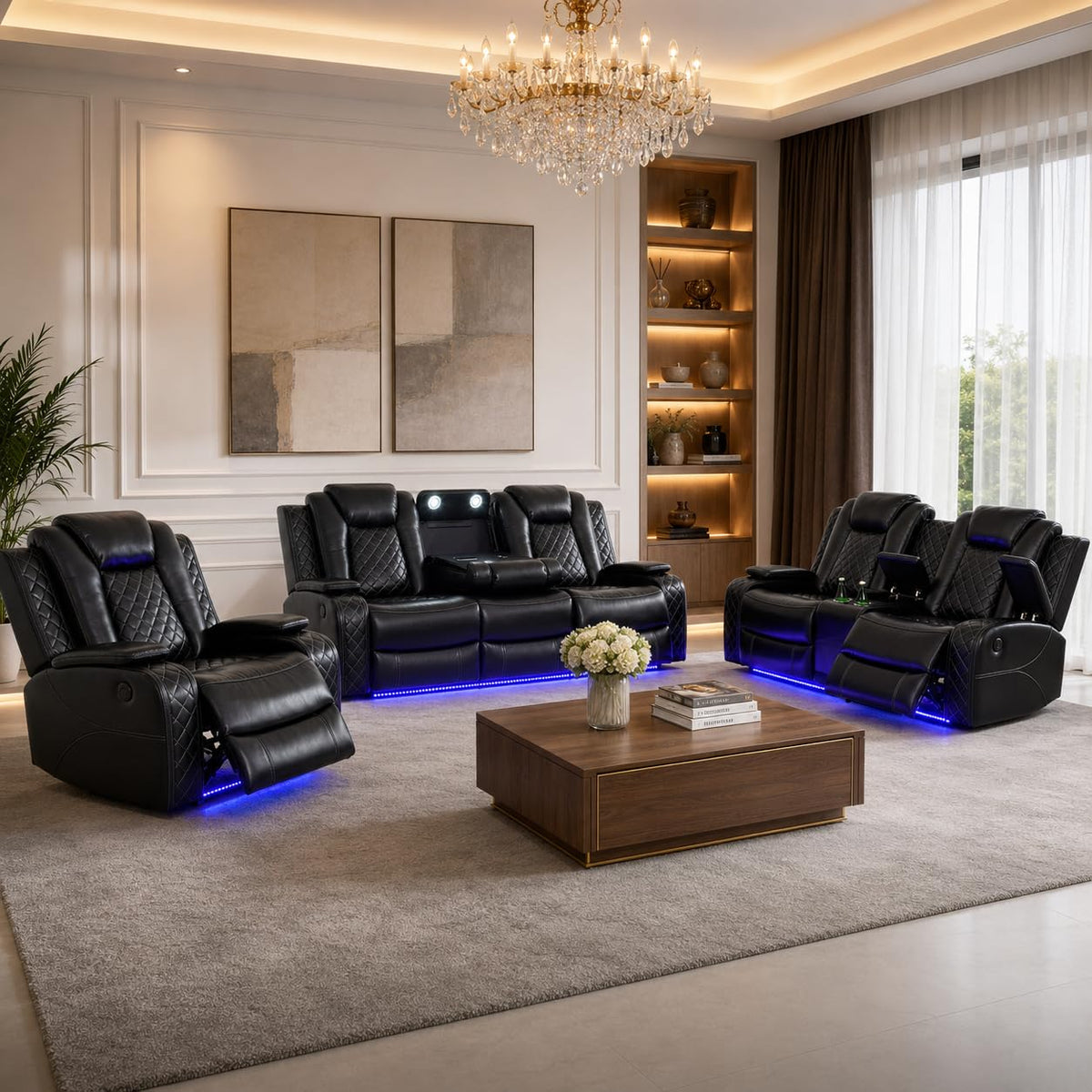 3-Piece Power Recliner Sofa Set
