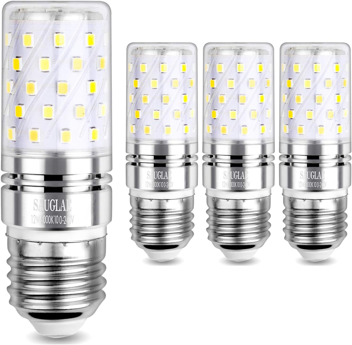 LED 12W Corn Bulbs, 100W Incandescent Bulbs Equivalent, 6000K Cool White, Non-Dimmable, 1200Lm, E26 Edison Screw